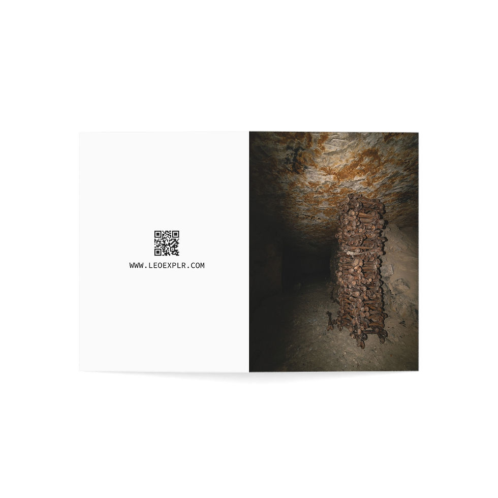 Thumbnail: Paris Catacombs - Stack of Bones | Greeting Cards - Pack of 1, 10, 30 or 50
