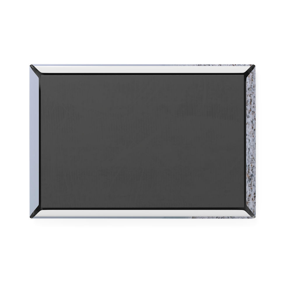 Thumbnail: Rectangular blank dark magnetic photo keepsake with mirrored edges.