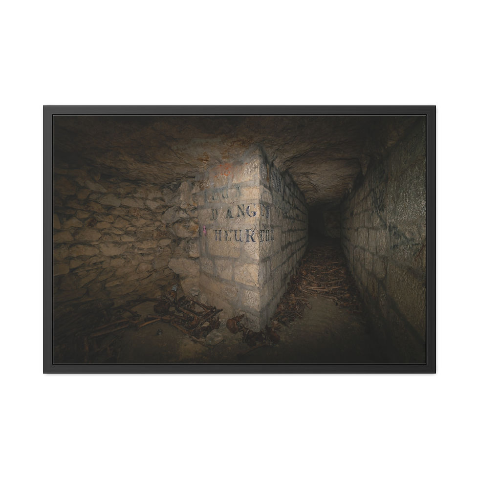 Thumbnail: Dark, eerie underground corridor with "C.M G HACK" graffiti on stone wall.