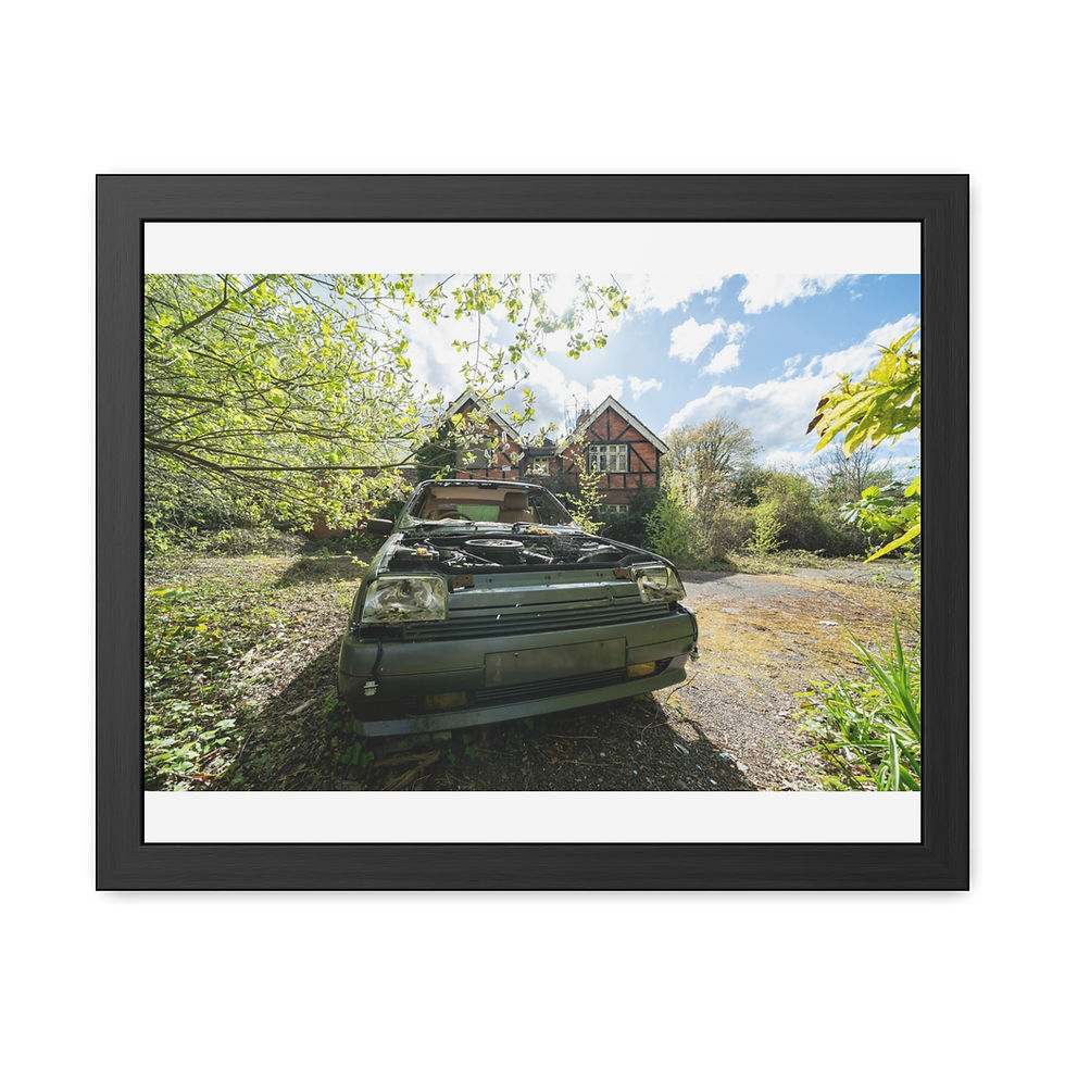 Thumbnail: Framed Print | Abandoned Thurlow Arms, Sussex Pub & Car - Urban Decay Wall Art