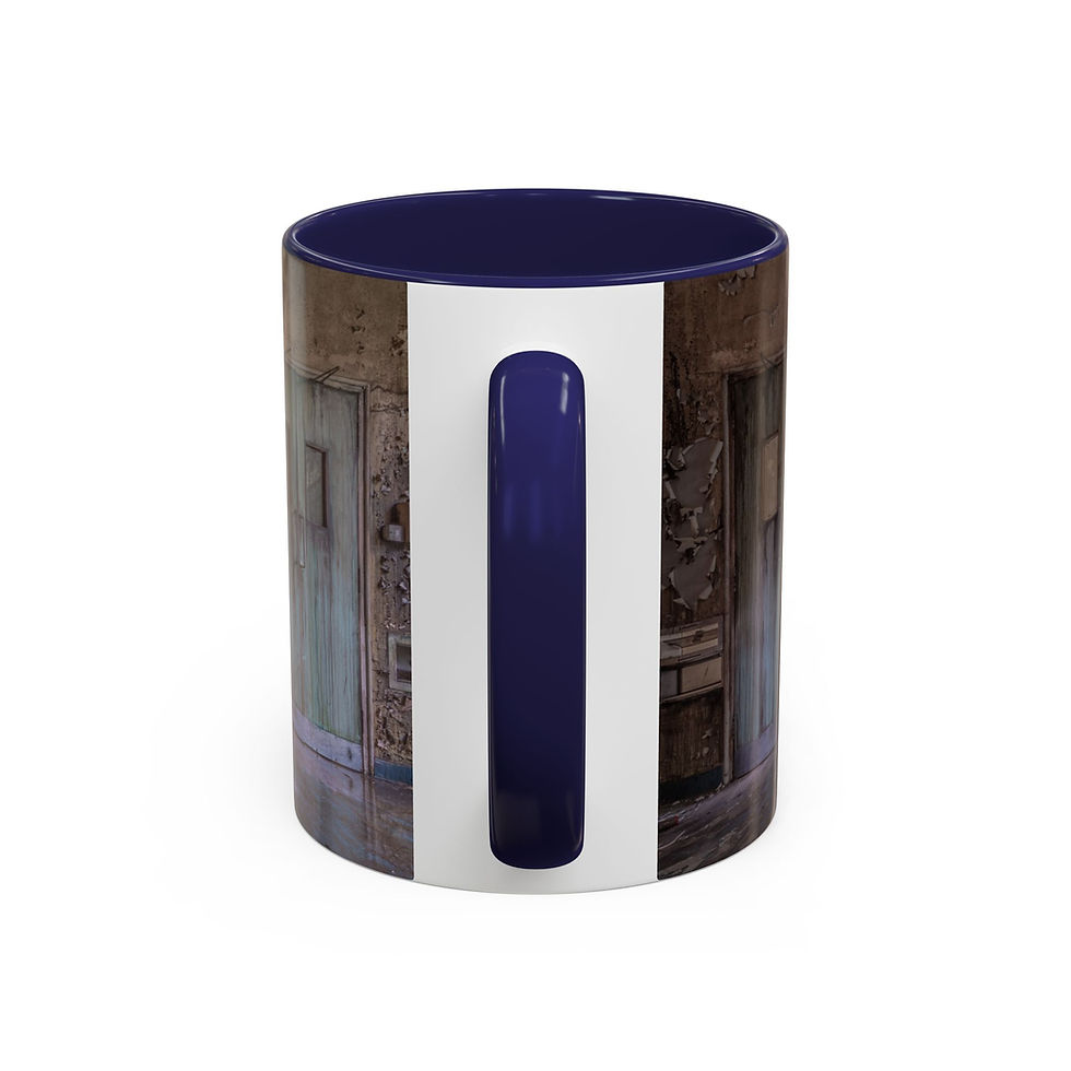 Thumbnail: Coffee Mug - Abandoned Hospital Bleeding Doors Design