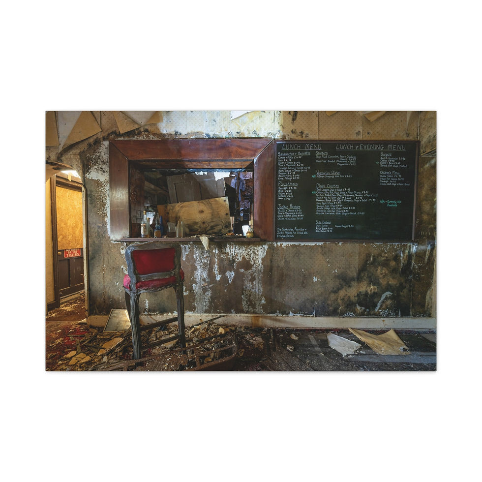 Thumbnail: Canvas Print | Abandoned Thurlow Arms, Sussex Pub Bar - Urban Decay Wall Art