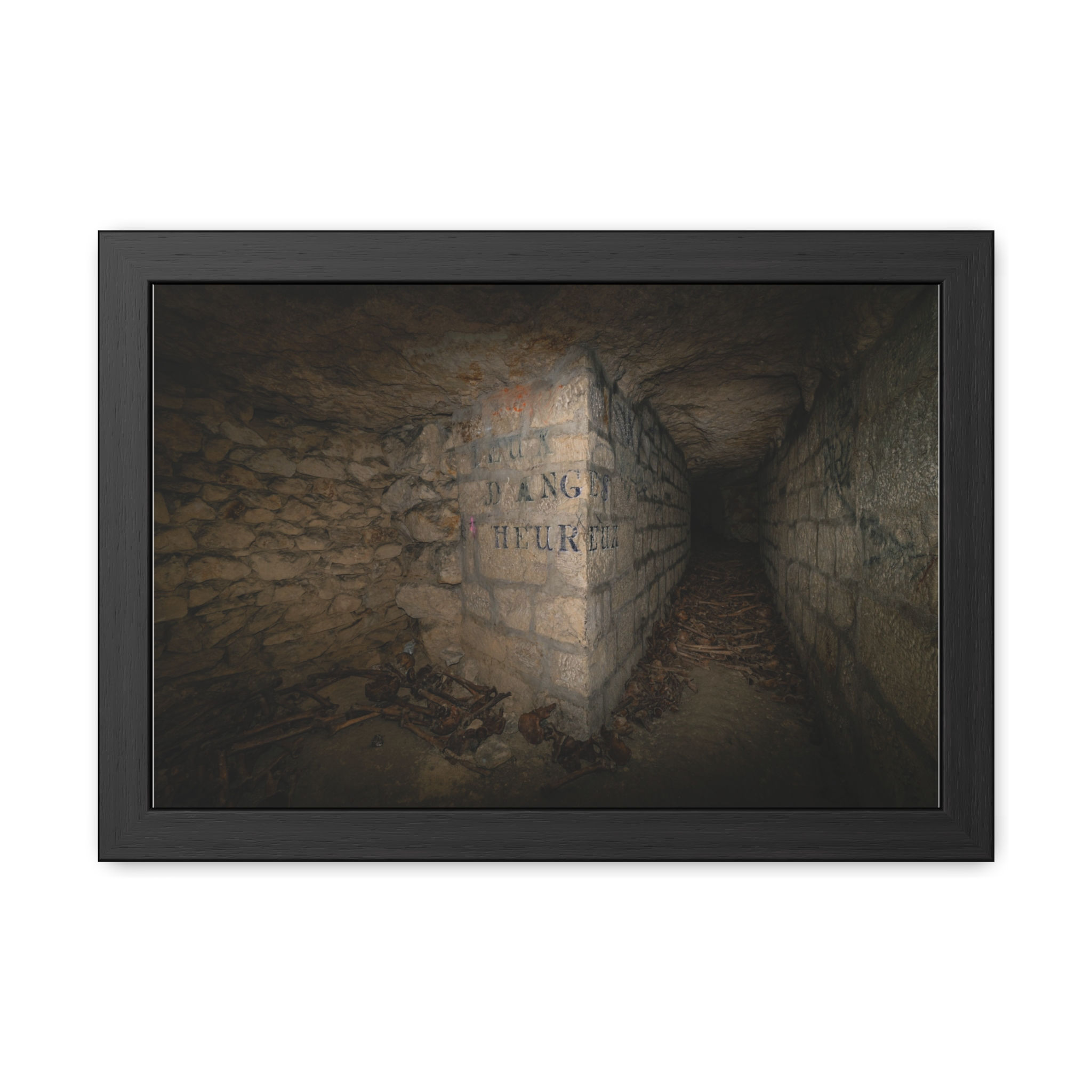 Paris Catacombs Framed Poster - The Quiet Corridor