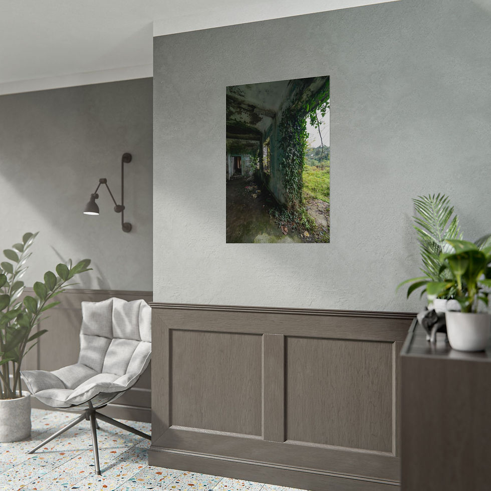 Thumbnail: Poster Print - Nature Reclaiming Abandoned Dagva House of Culture in Georgia.