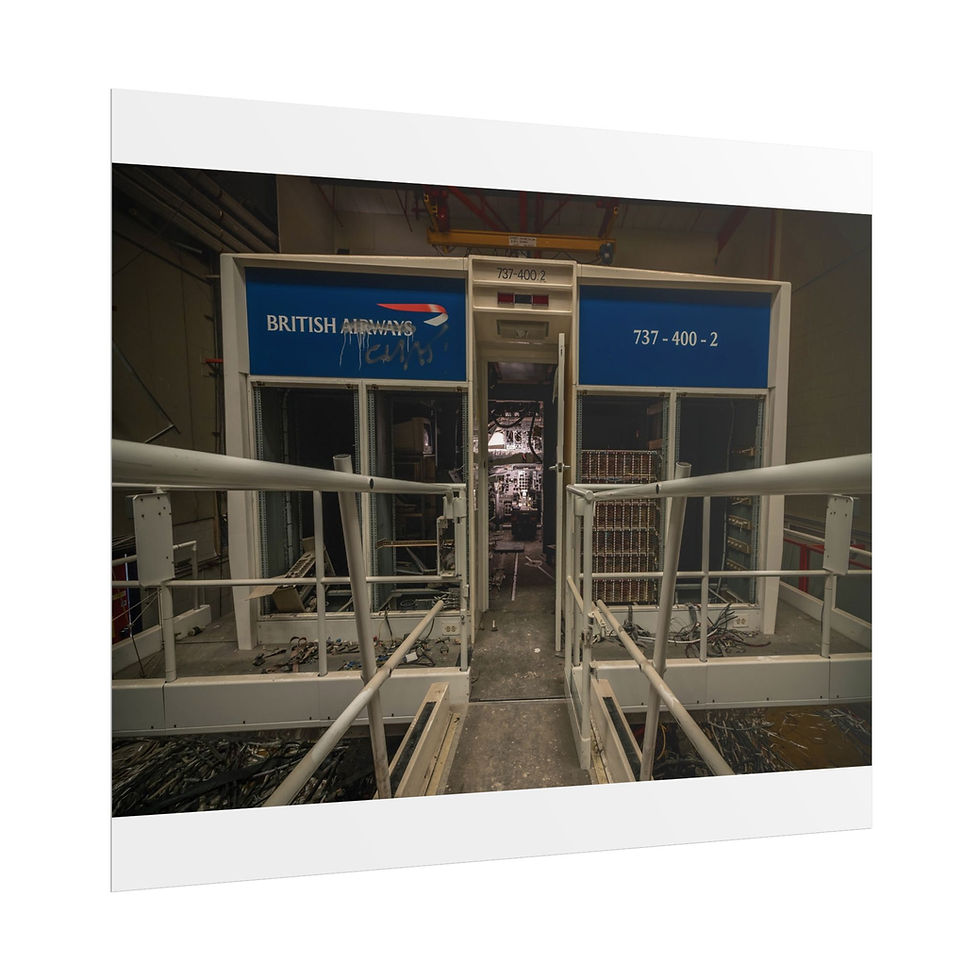 Thumbnail: British Airways 737 AIMS-2 flight simulator entrance with walkways.