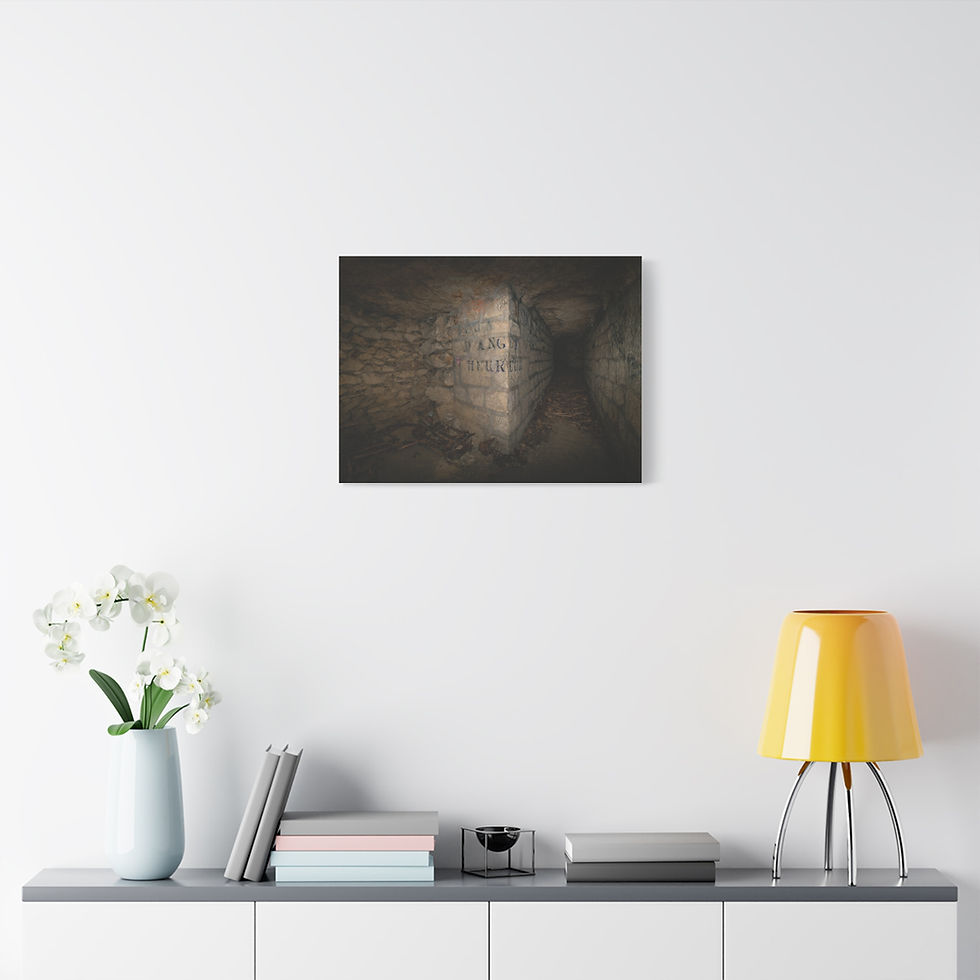 Thumbnail: Dark textured abstract canvas wall art with grunge industrial corner.