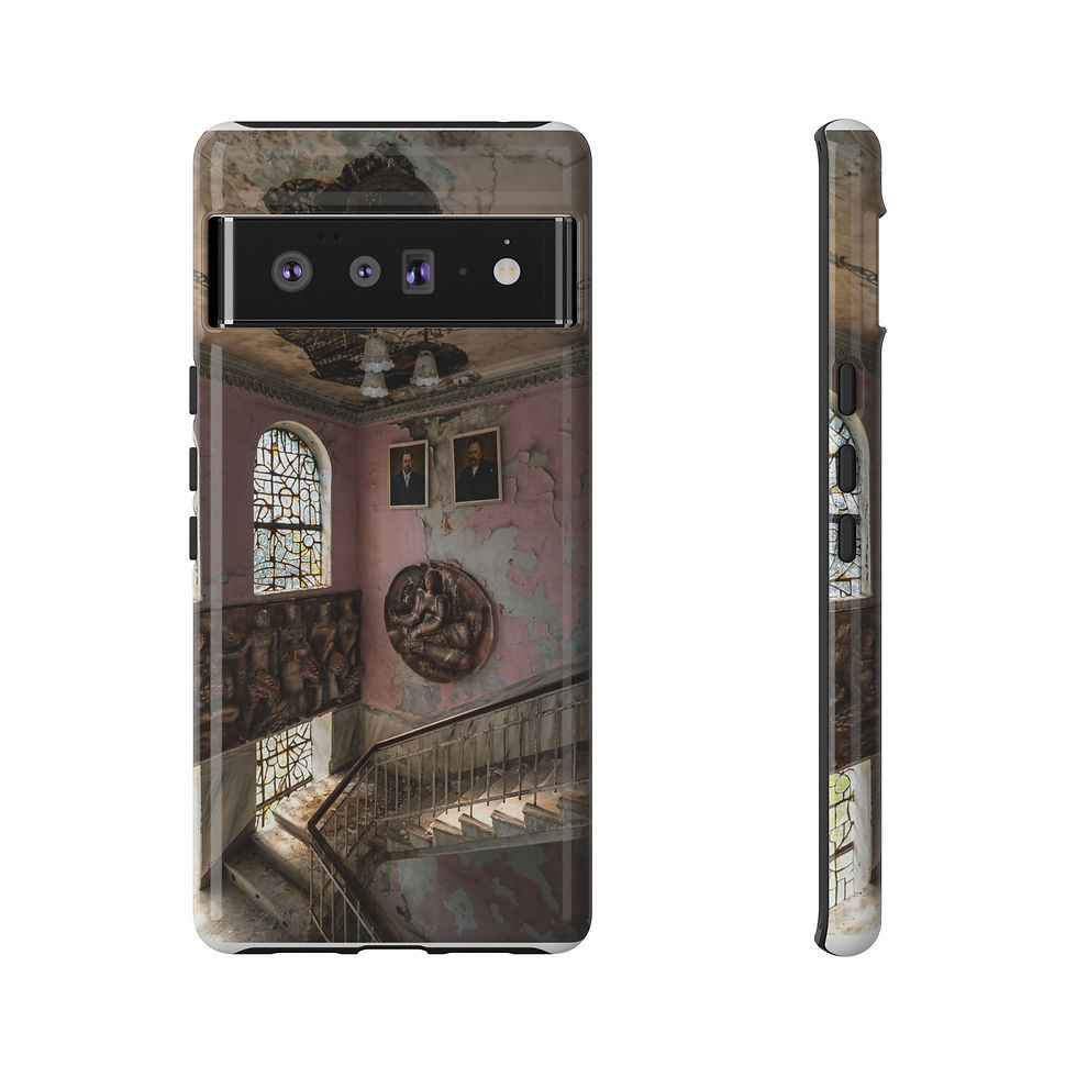 Thumbnail: Phone case featuring abandoned grand staircase, arched window, vintage aesthetic.