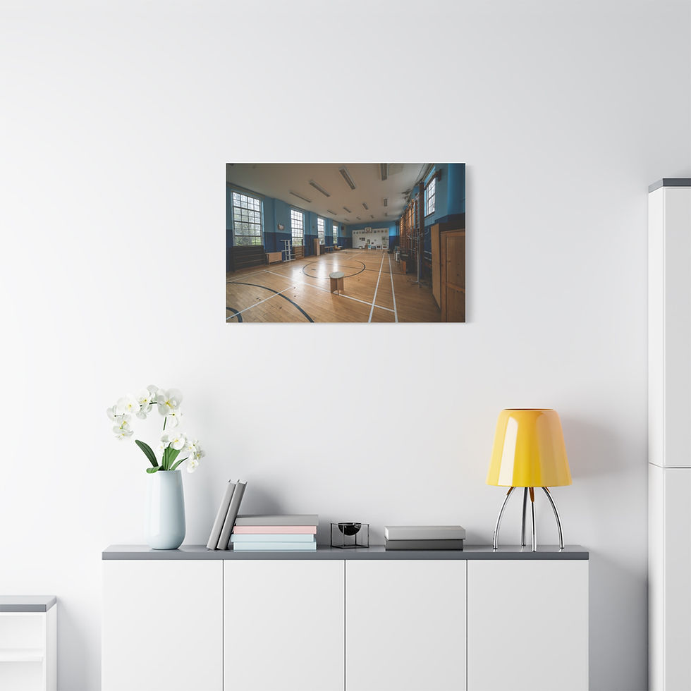 Thumbnail: Canvas Print | Abandoned School Empty Gymnasium, Sussex Urbex Photography
