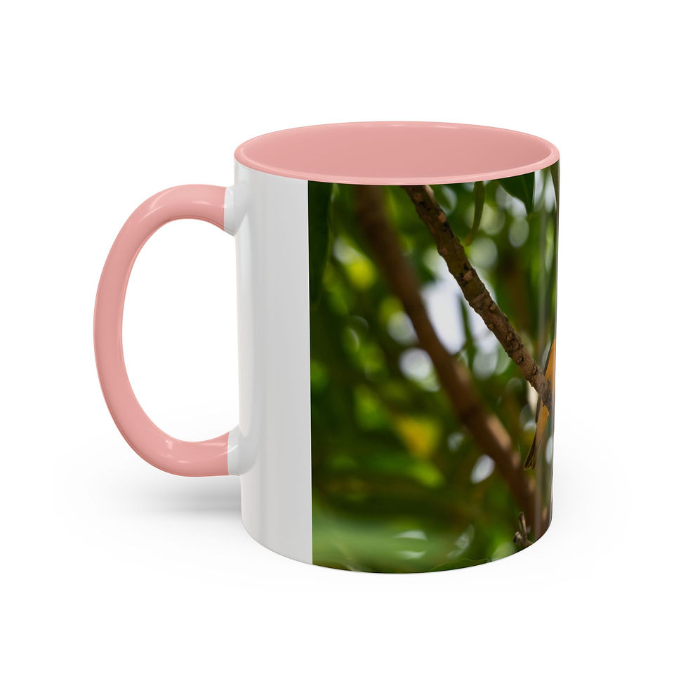 Thumbnail: Coffee Mug - Orange-Fronted Yellow-Finch | Tropical Ceramic Mug