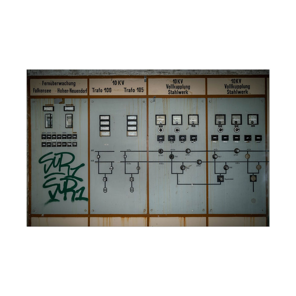 Thumbnail: Grungy German control panel: Fernsteuerung, Schiessbefehl, NEXT, SKV text, graffiti.