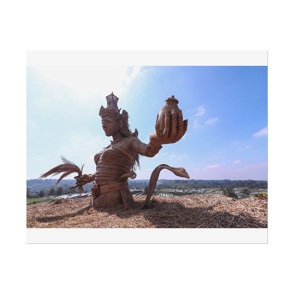 Thumbnail: Intricate ancient goddess statue holding an urn on a grassy hill.