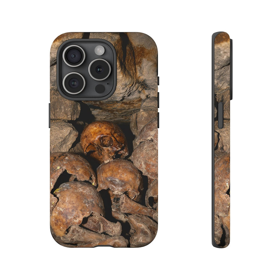 Thumbnail: Phone cases featuring skulls, Paris Catacombs design, for iPhone & Google.