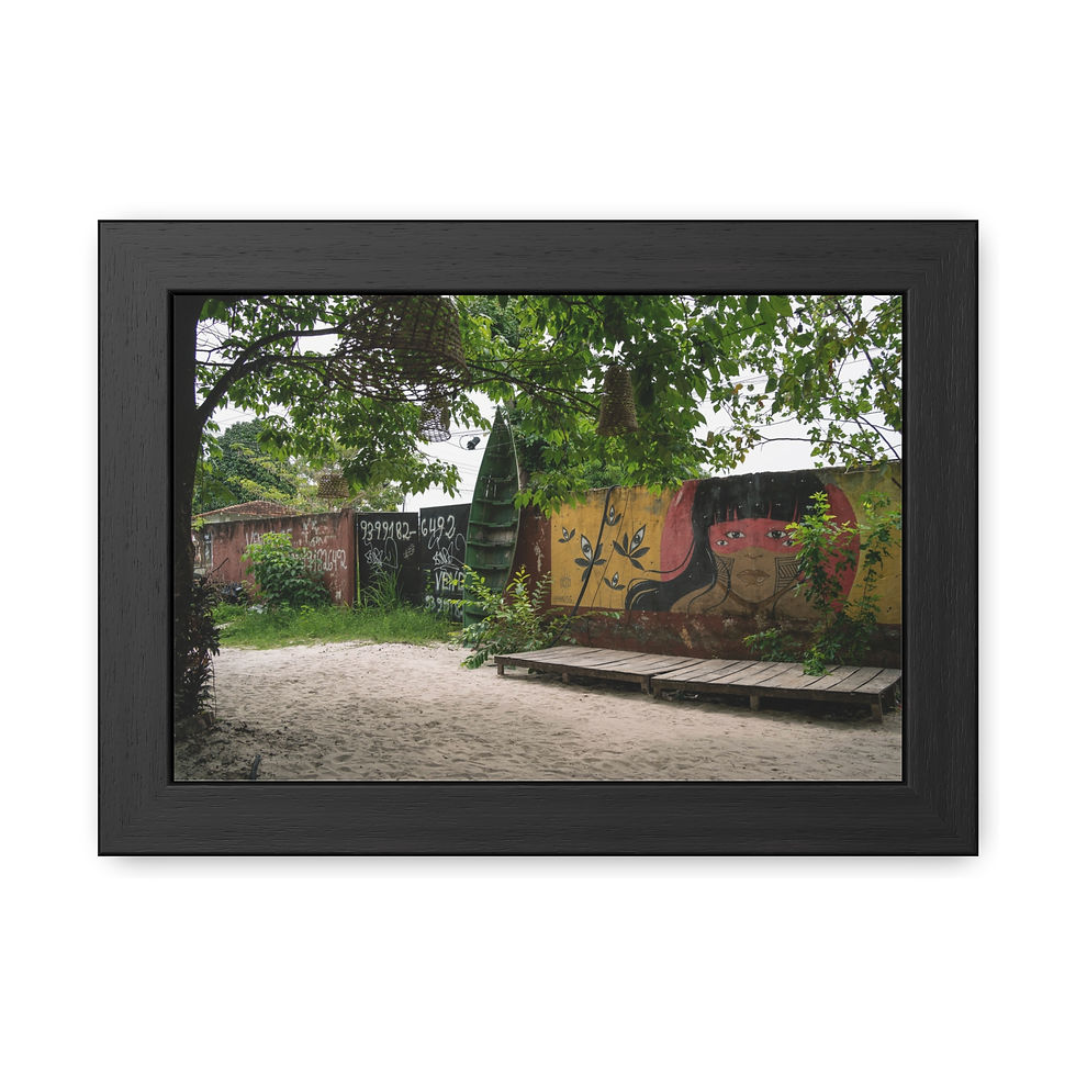 Thumbnail: Black framed print: dirt path leading to vibrant graffiti wall.
