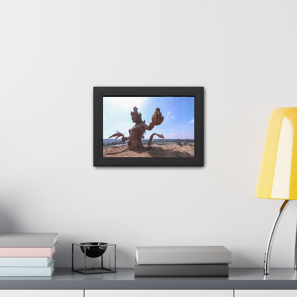 Thumbnail: Framed artwork showing unique gnarled rock formation under bright blue sky.