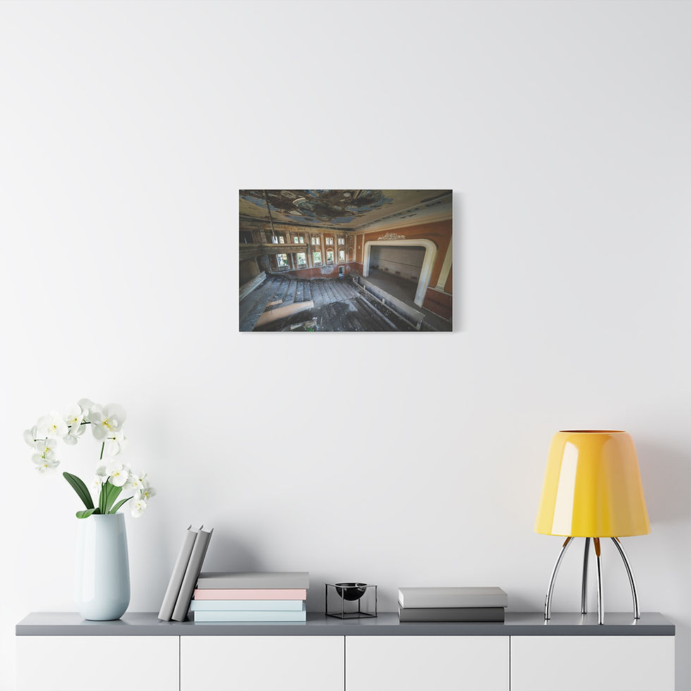 Thumbnail: Canvas print showing a dilapidated abandoned room with multiple windows.