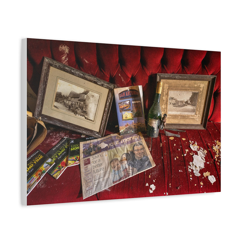 Thumbnail: Canvas Print | Abandoned Thurlow Arms, Sussex Pub Sofa - Urban Decay Wall Art