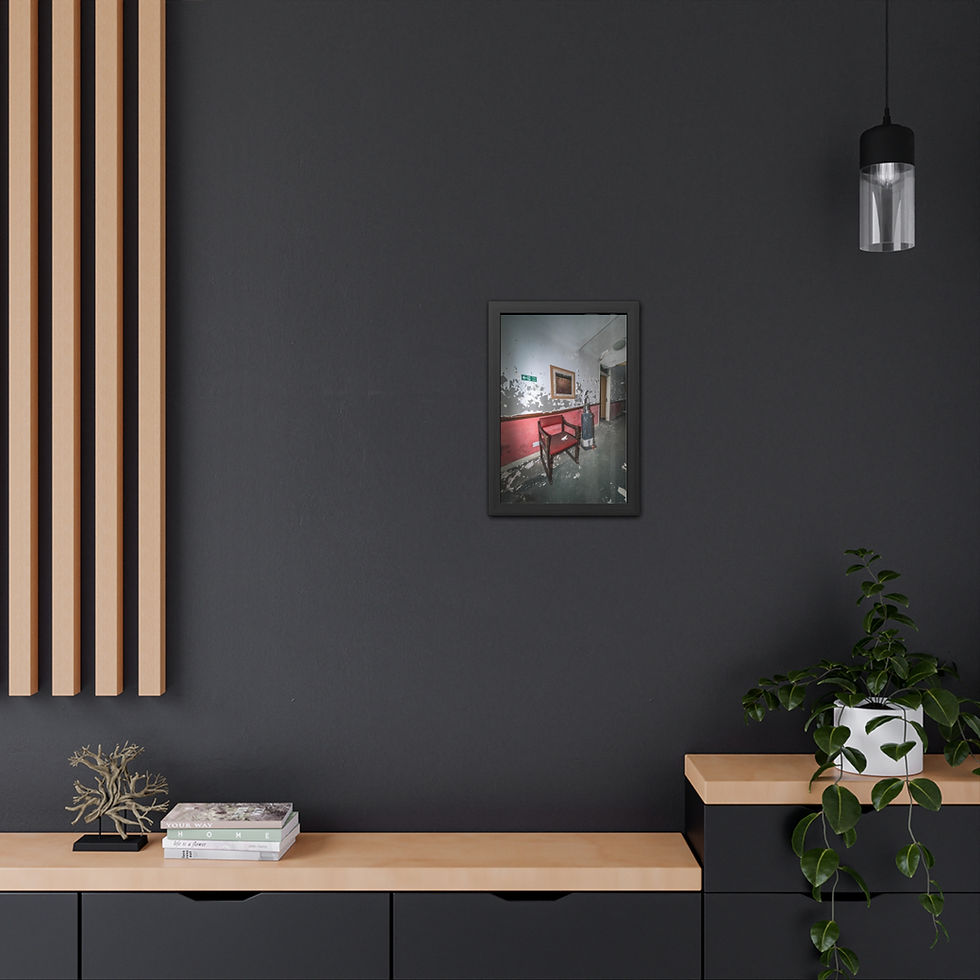 Thumbnail: Abandoned Care Home Corridor Framed Print | Clemsfold House | Urbex Wall Art