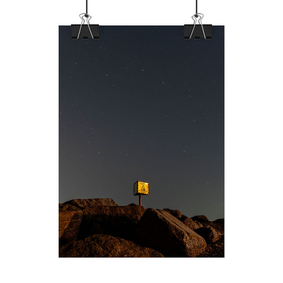 Thumbnail: Small glowing yellow box on dark rocks under a starry night sky.