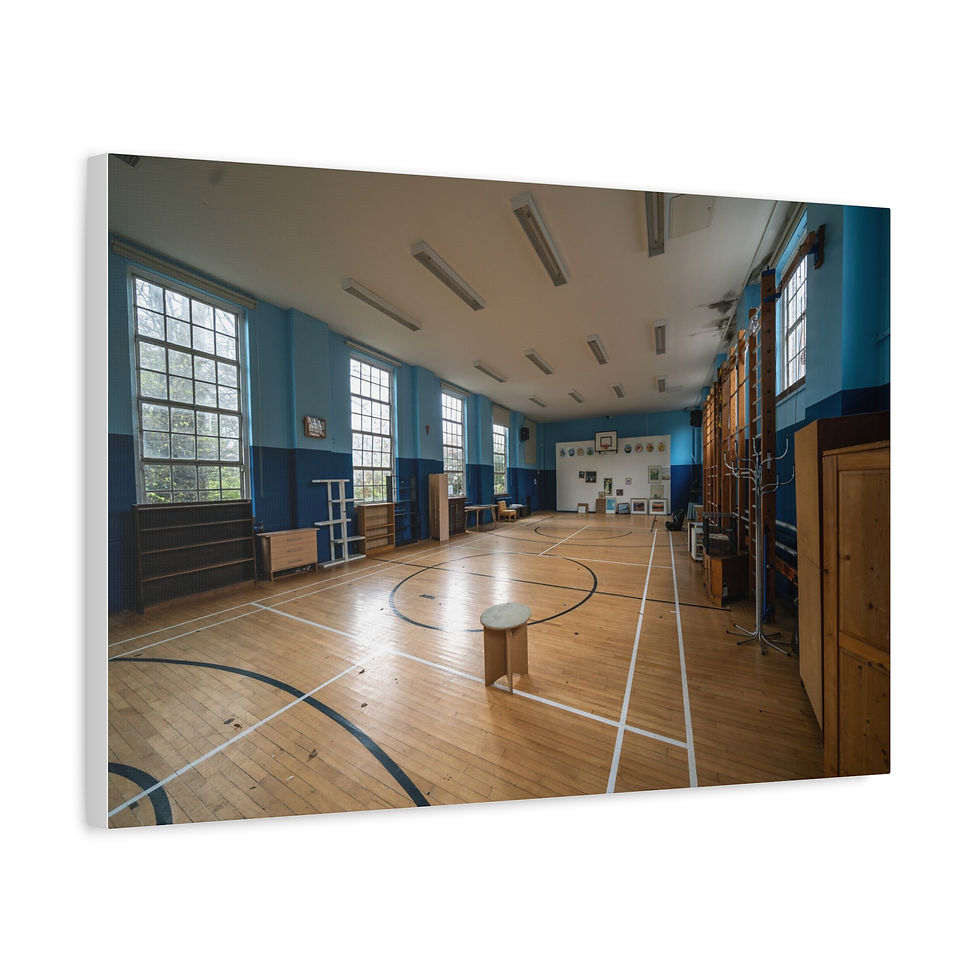 Thumbnail: Canvas Print | Abandoned School Empty Gymnasium, Sussex Urbex Photography