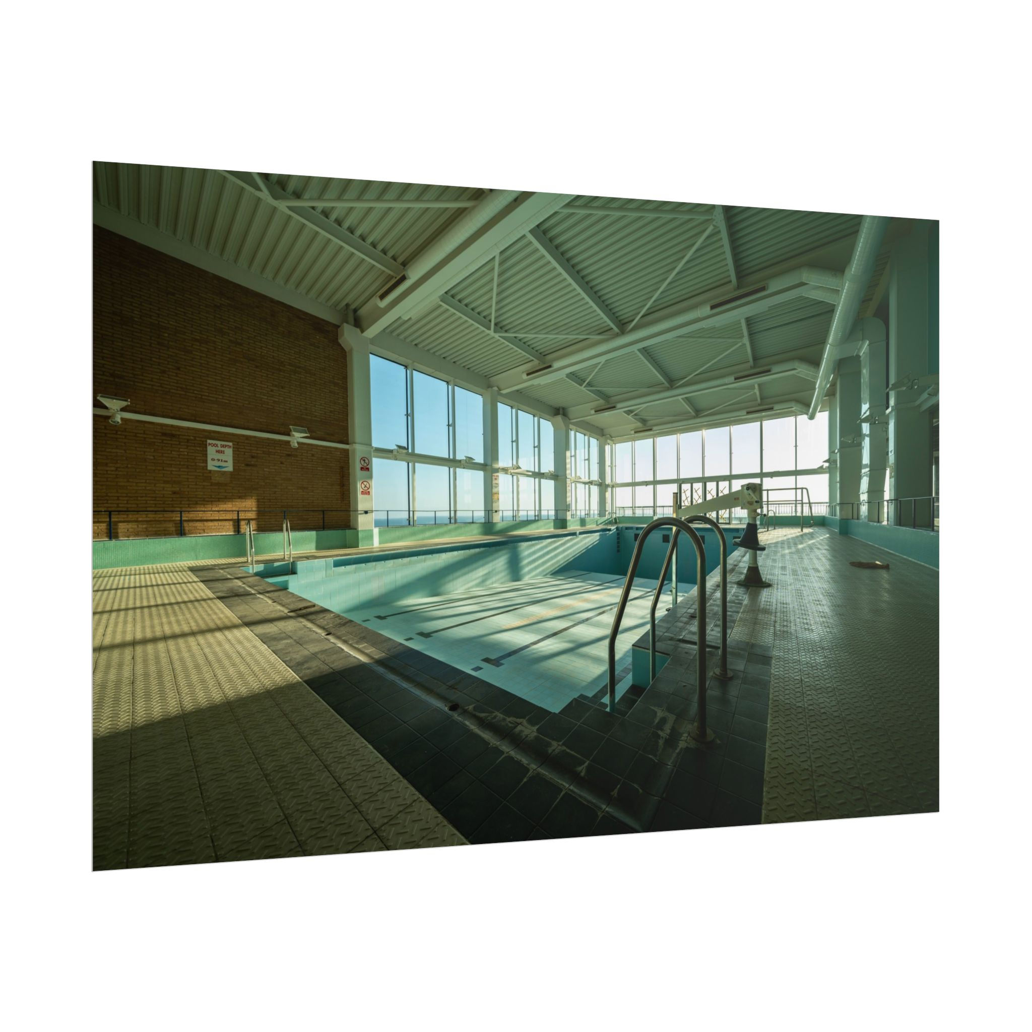 Poster Print - Shallow Silence | Vacant Swimming Pool Scene 