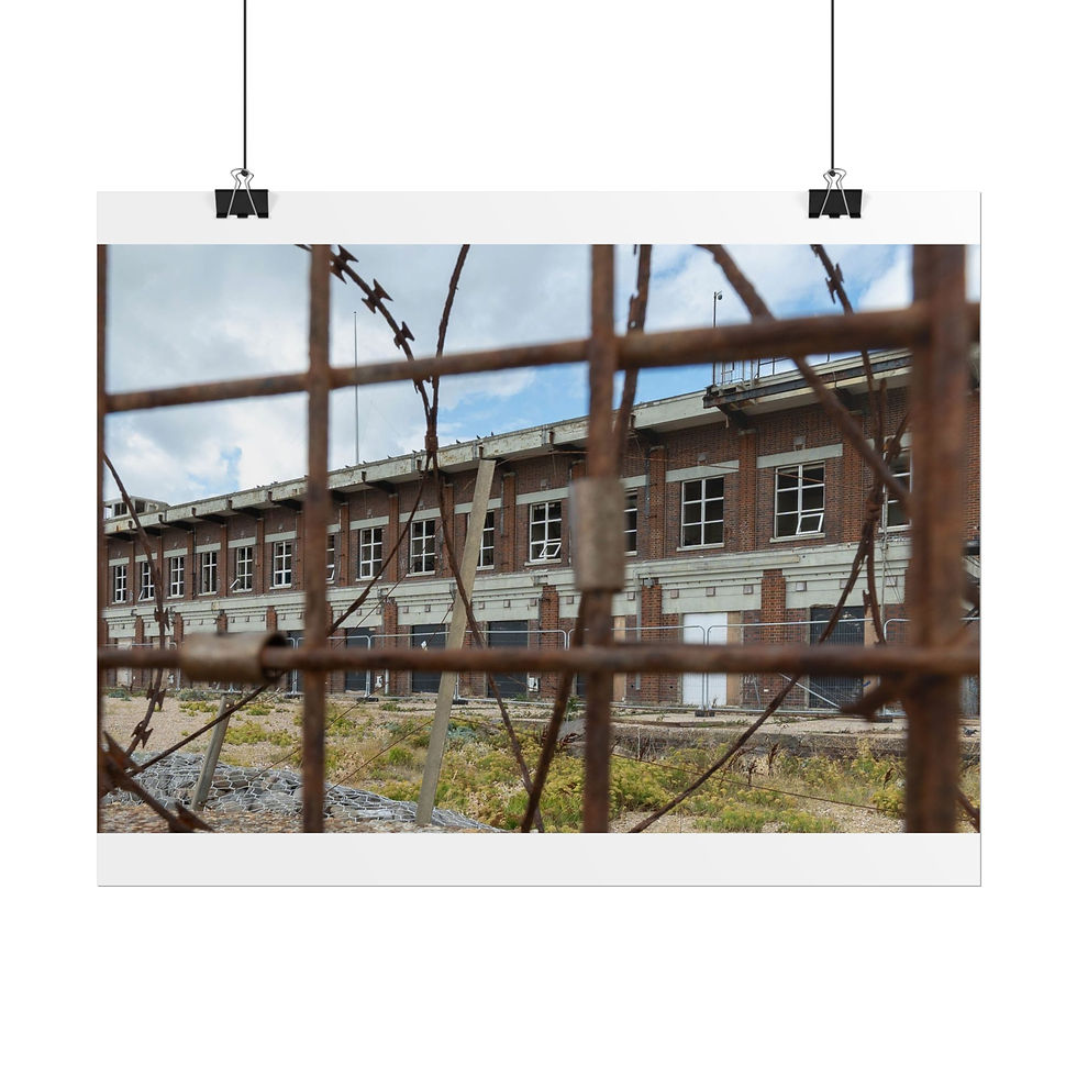 Thumbnail: Poster Print | Fraser Range Through the Wire - Portsmouth Abandoned Navy Base