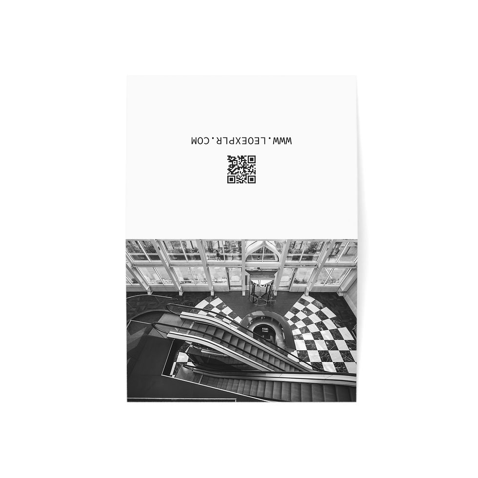 Thumbnail: Silent Escalators, Urbex Art | Greeting Cards - Pack of 1, 10, 30 or 50