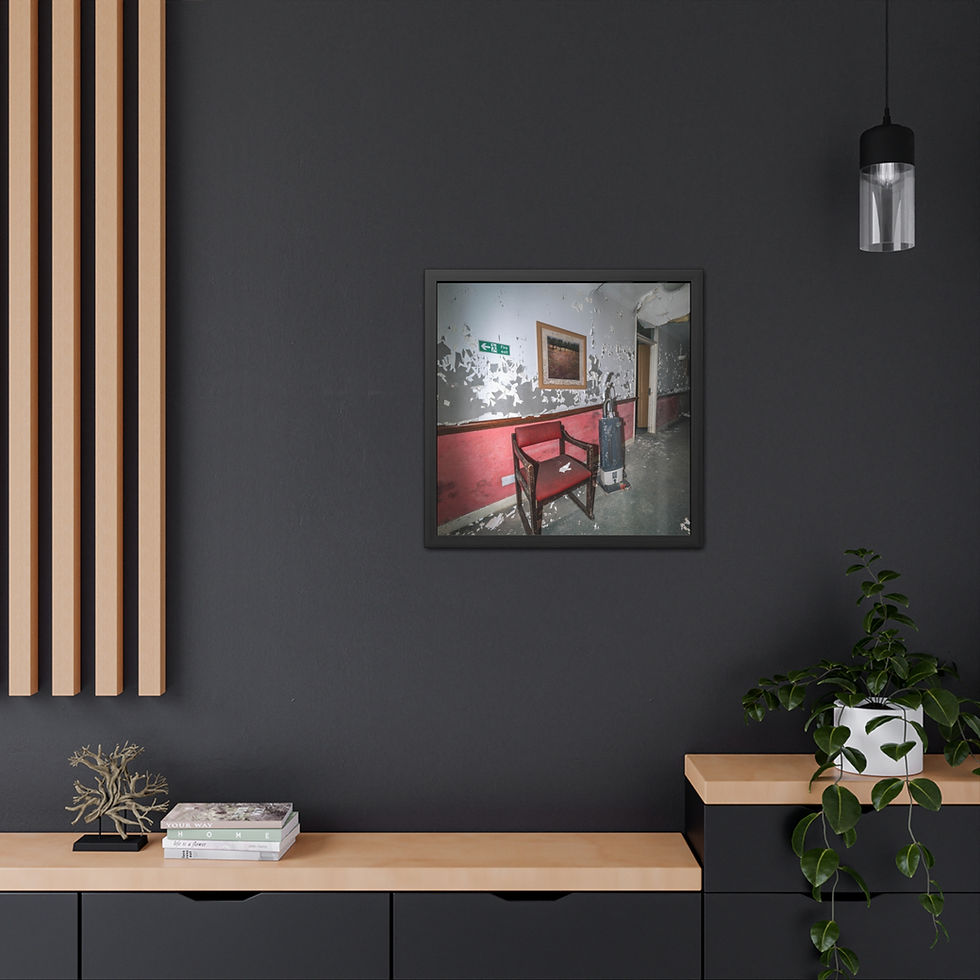 Thumbnail: Abandoned Care Home Corridor Framed Print | Clemsfold House | Urbex Wall Art
