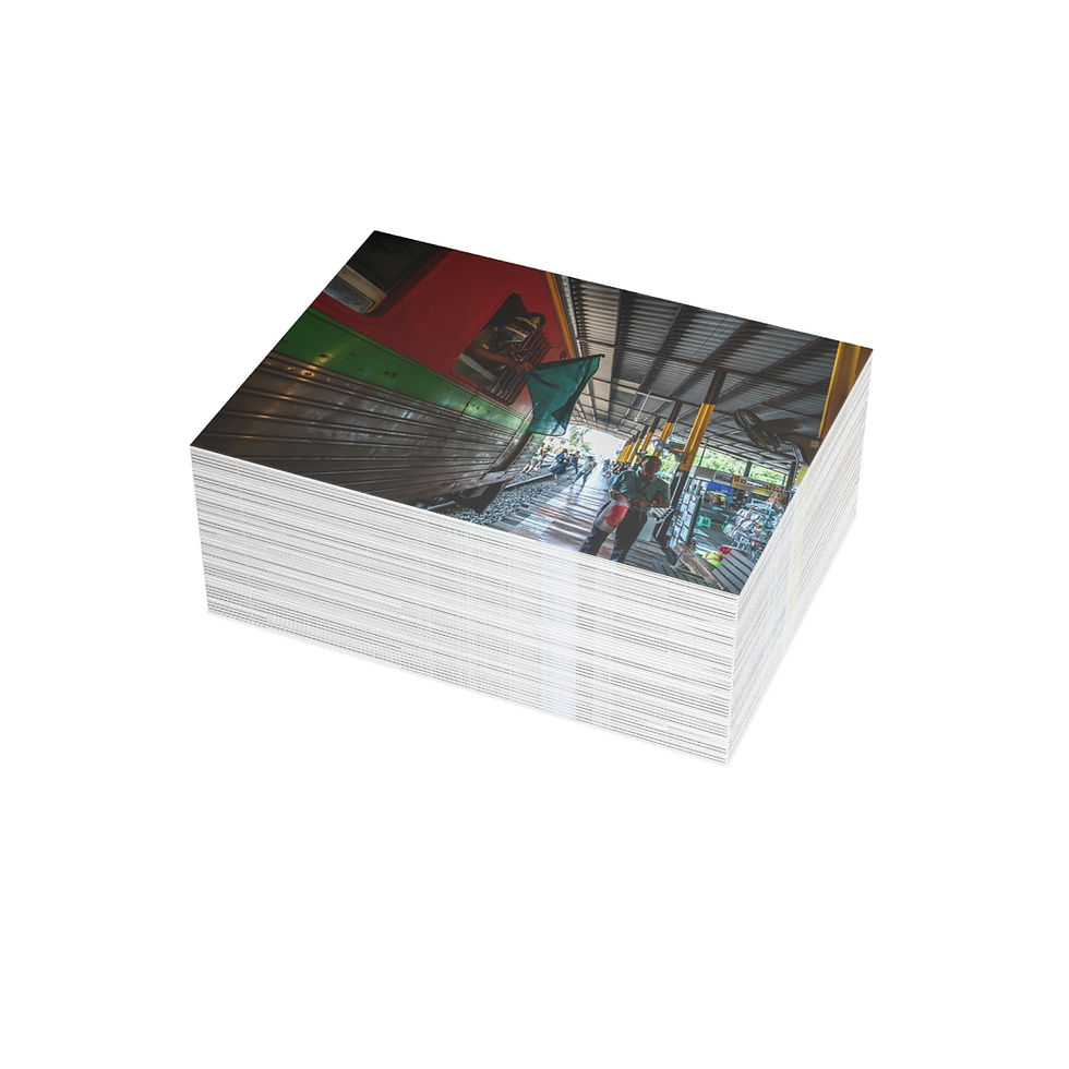 Thumbnail: Maeklong Railway Market, Thailand | Greeting Cards - Pack of 1, 10, 30 or 50