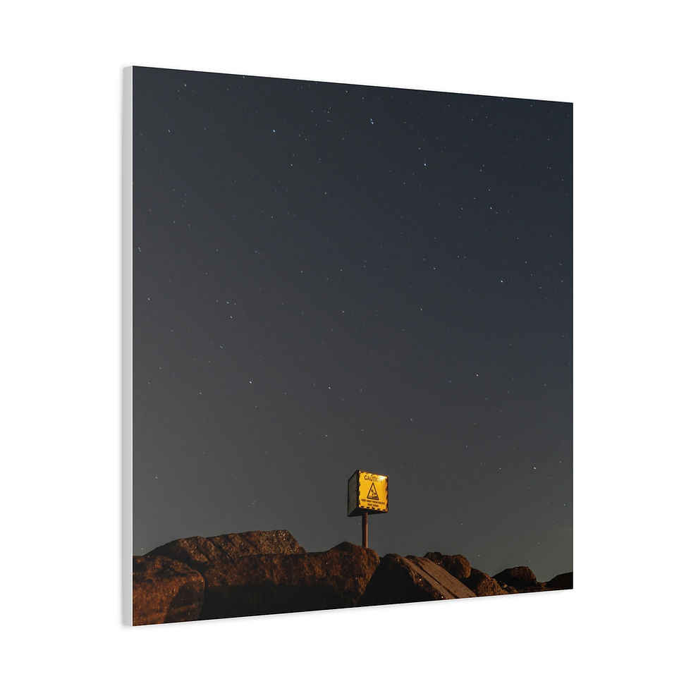 Thumbnail: Yellow box glows on dark rocky landscape under starry night sky.