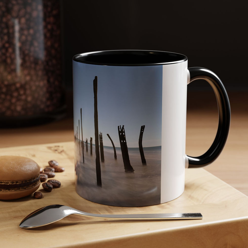 Thumbnail: Coffee Mug | Newhaven Beach - Weathered Groynes & Long Exposure Seascape Mug