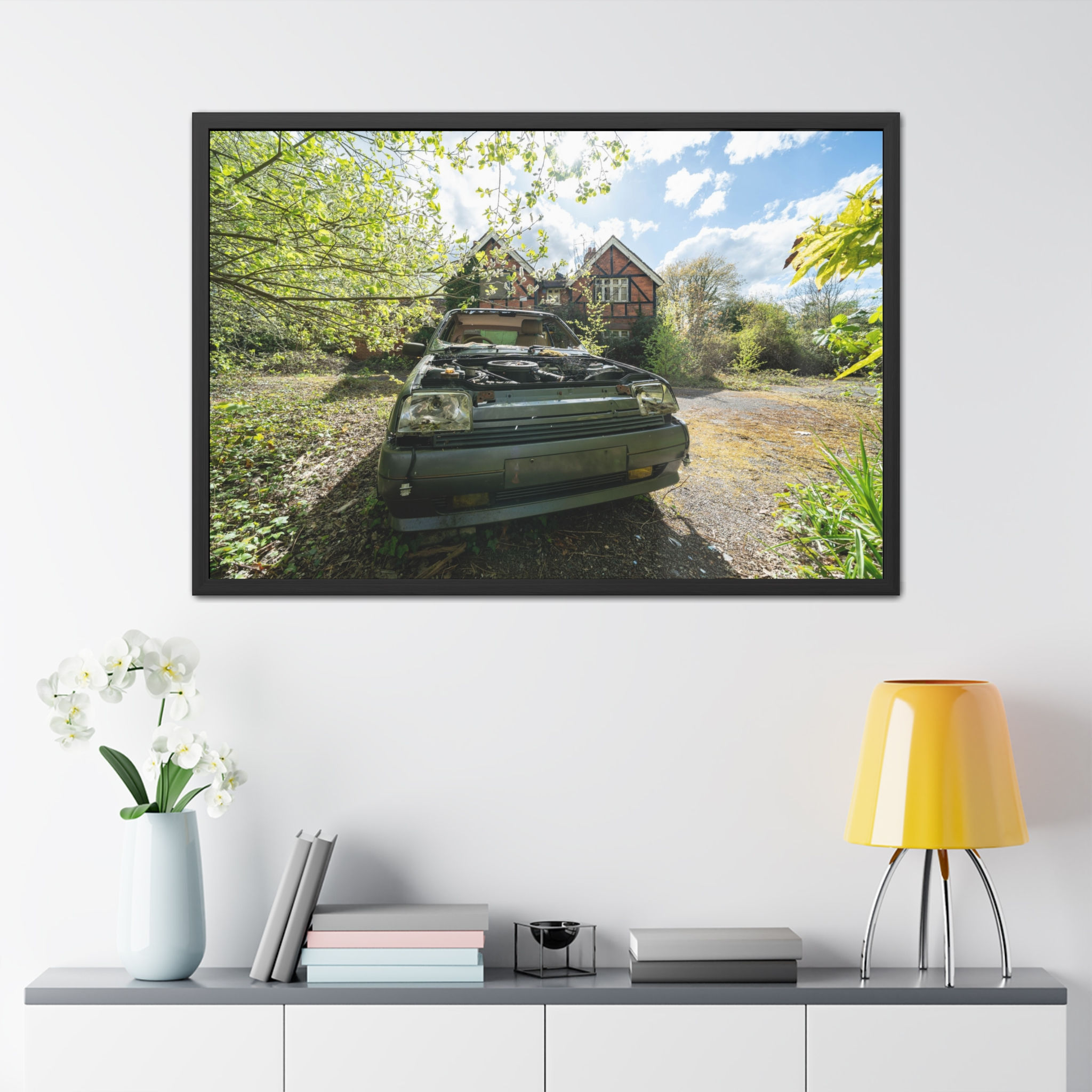Framed Print | Abandoned Thurlow Arms, Sussex Pub & Car - Urban Decay Wall Art