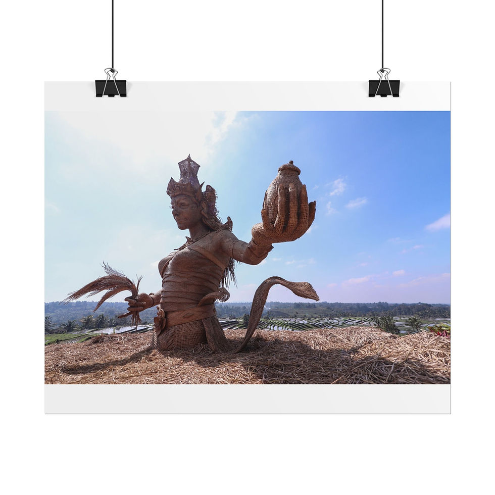 Thumbnail: Bronze goddess statue emerges from ground, holding vessel, under blue sky.