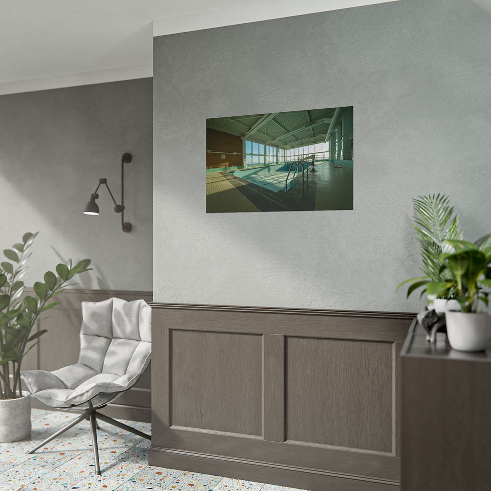 Thumbnail: Modern indoor swimming pool with large windows and bright natural light.