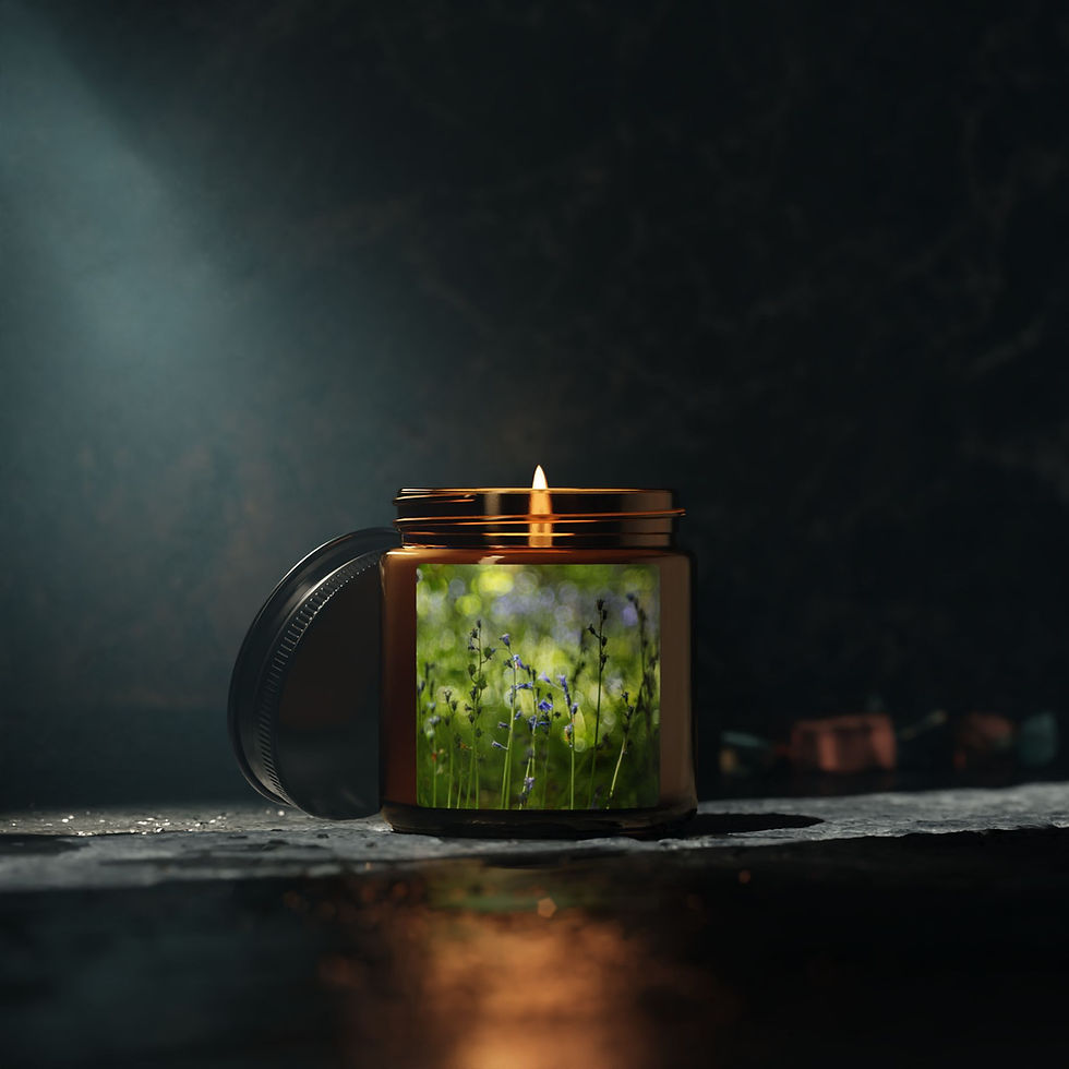 Thumbnail: Amber Jar Soy Candle - Bluebell Woodland in East Sussex | Spring Nature Candle