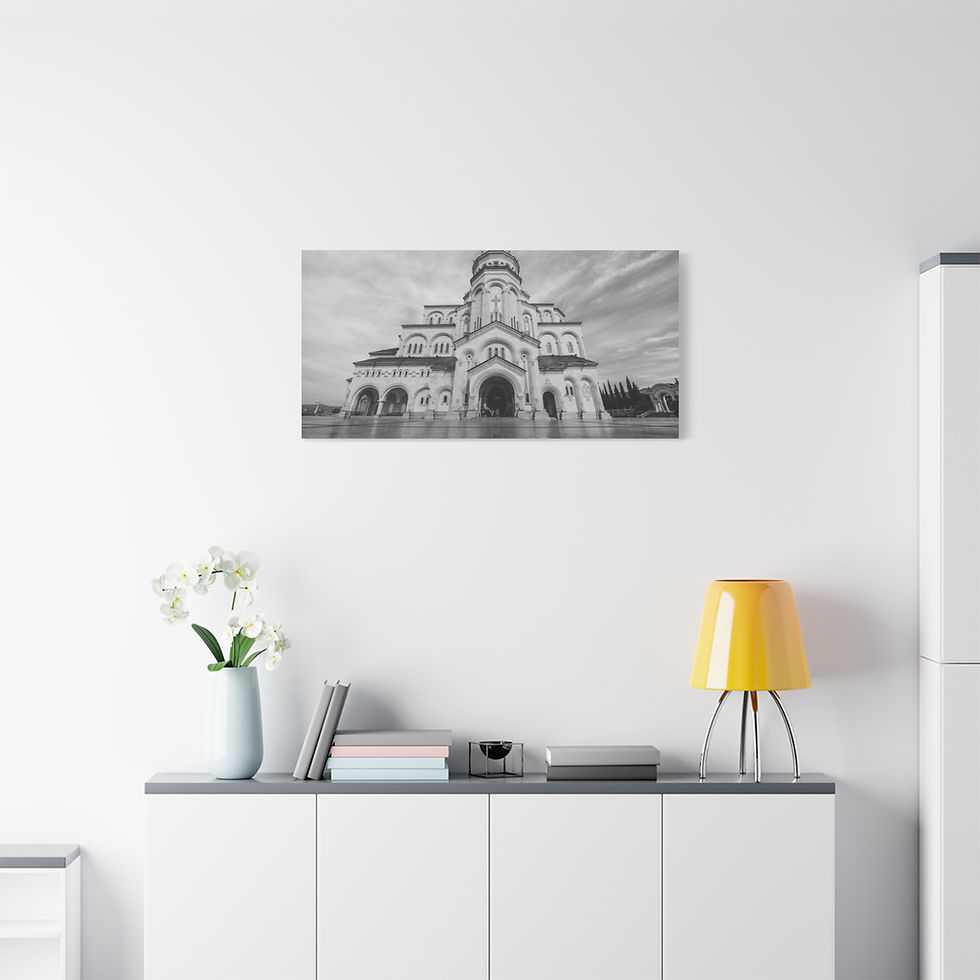 Thumbnail: Black and white photo of an ornate, large cathedral building with domes.