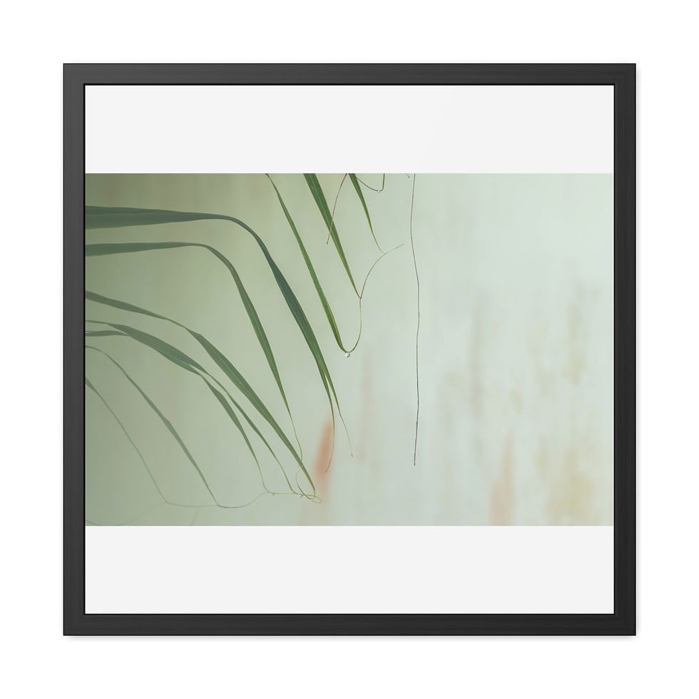 Thumbnail: Minimalist framed art showing wavy green lines on a soft light background.
