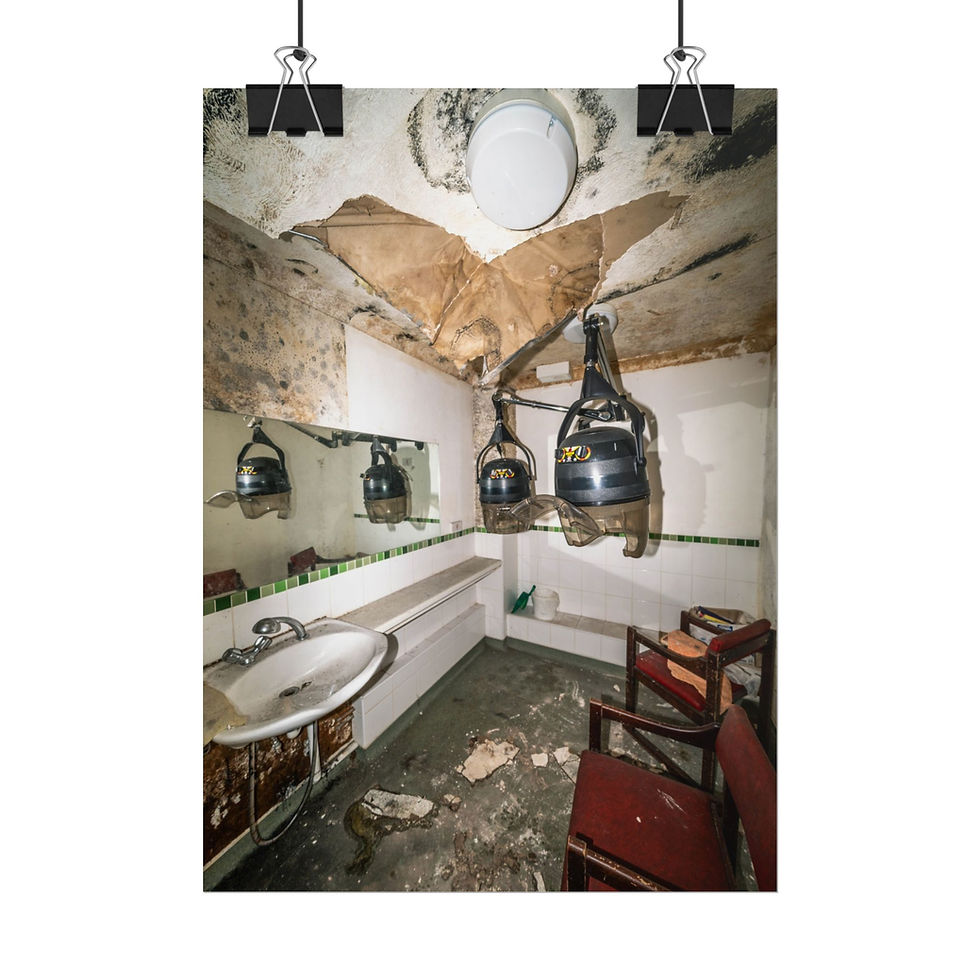 Thumbnail: Abandoned Salon Poster Print | Vintage Hairdryers | Sussex Urbex Decay Wall Art