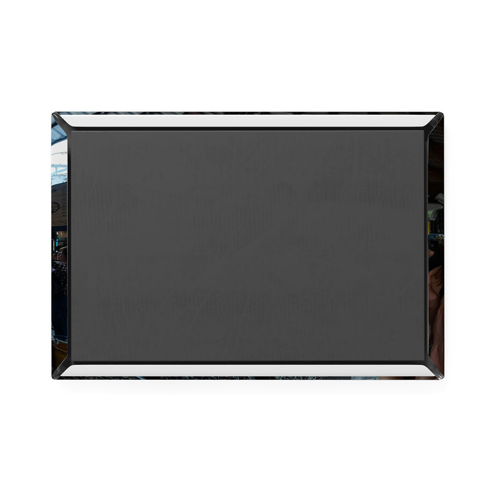 Thumbnail: Rectangular mirror with beveled edge, reflecting dark space, isolated on white.