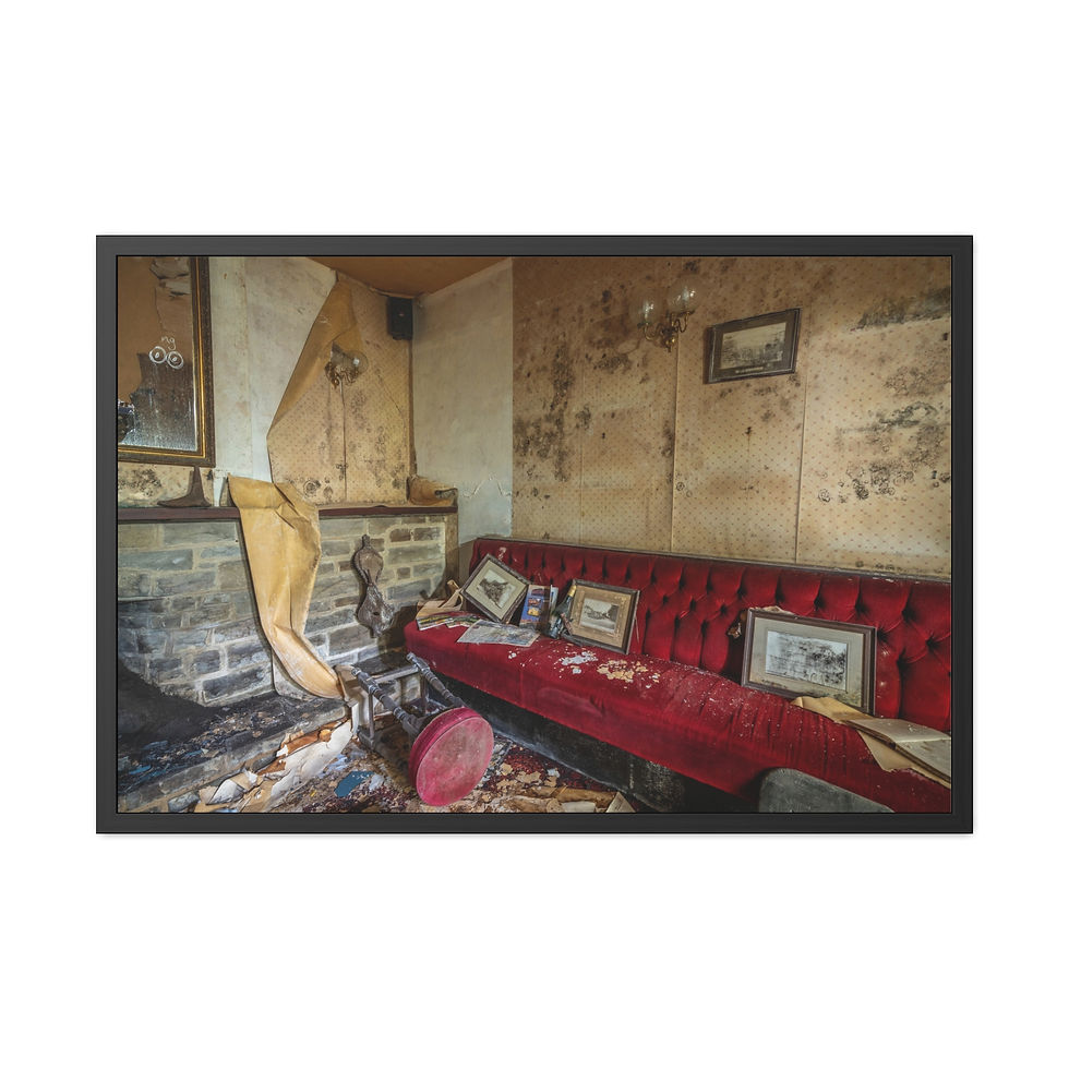 Thumbnail: Framed Print: Abandoned Thurlow Arms, Sussex Pub Interior Wall Art - Urban Decay
