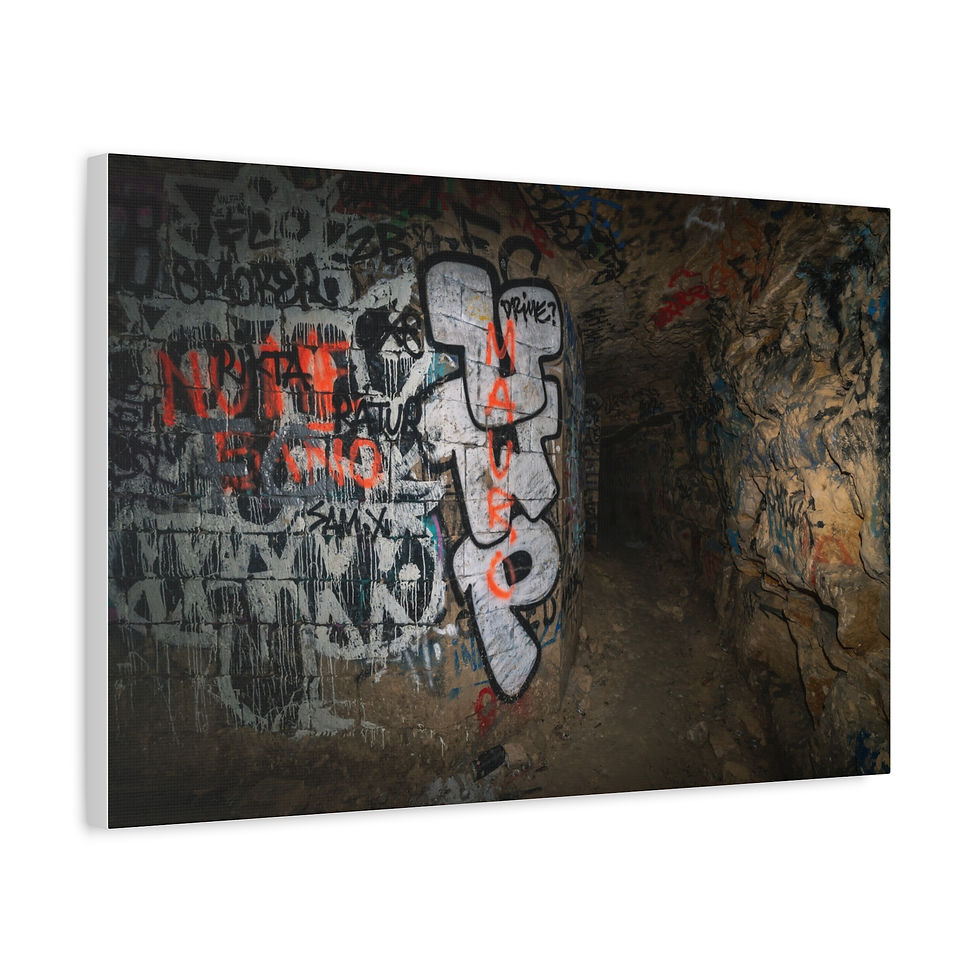 Thumbnail: Dark underground tunnel covered in graffiti, including the prominent word TRIP.