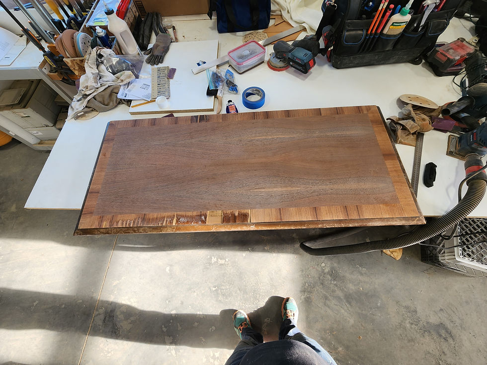 A progress update of a table top refinish