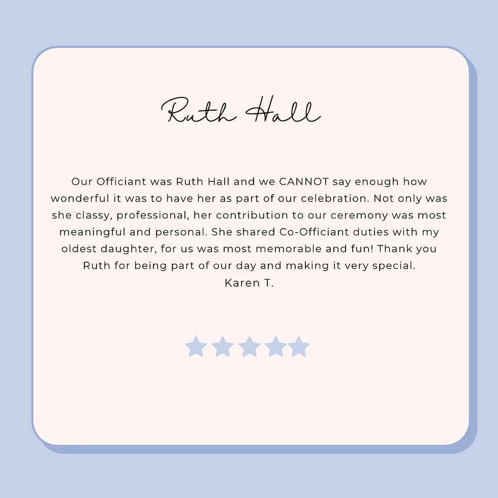 Ruth Hall Wedding Officiant