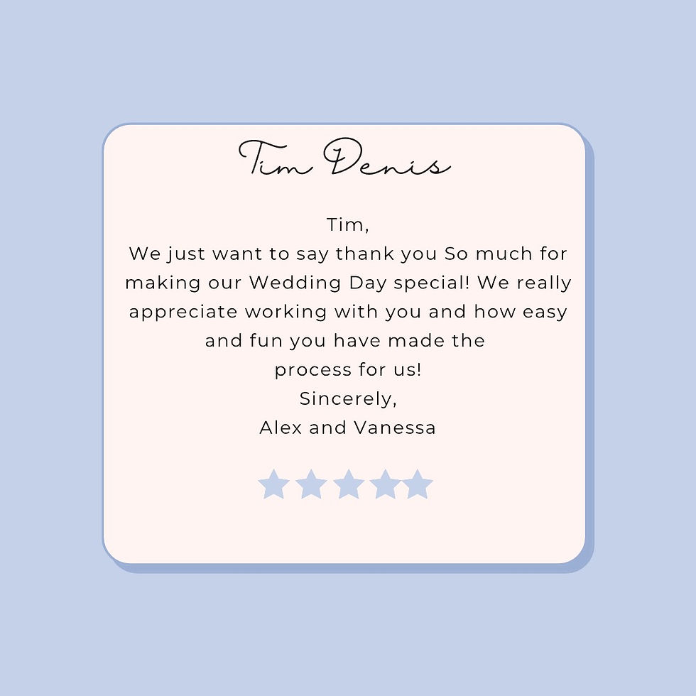 Tim Denis Niagara Wedding Officiant Review