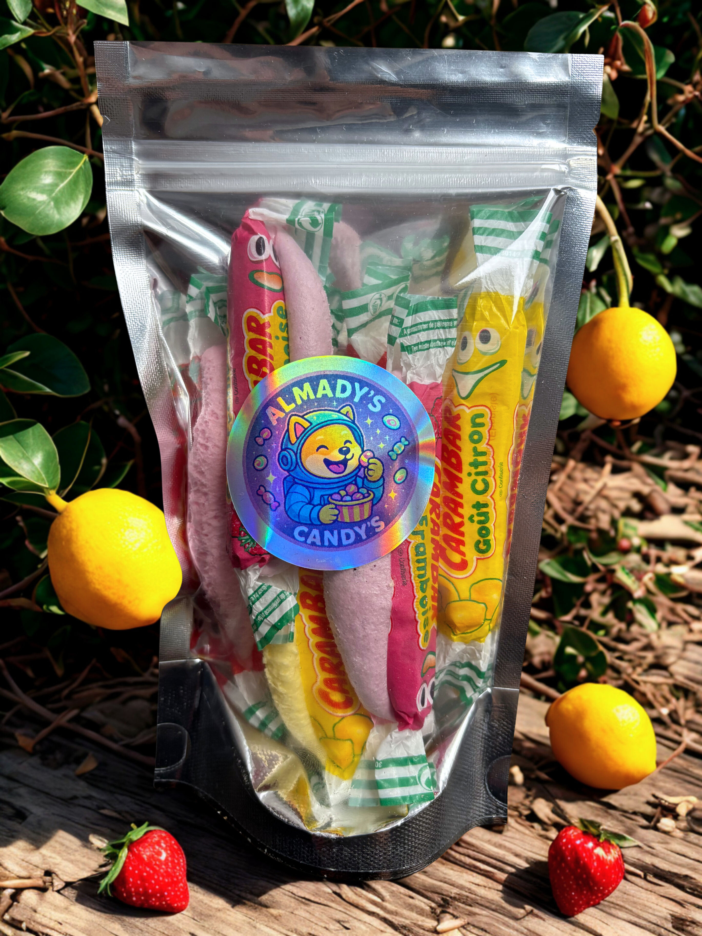 Bonbons lyophilisés aux fruits