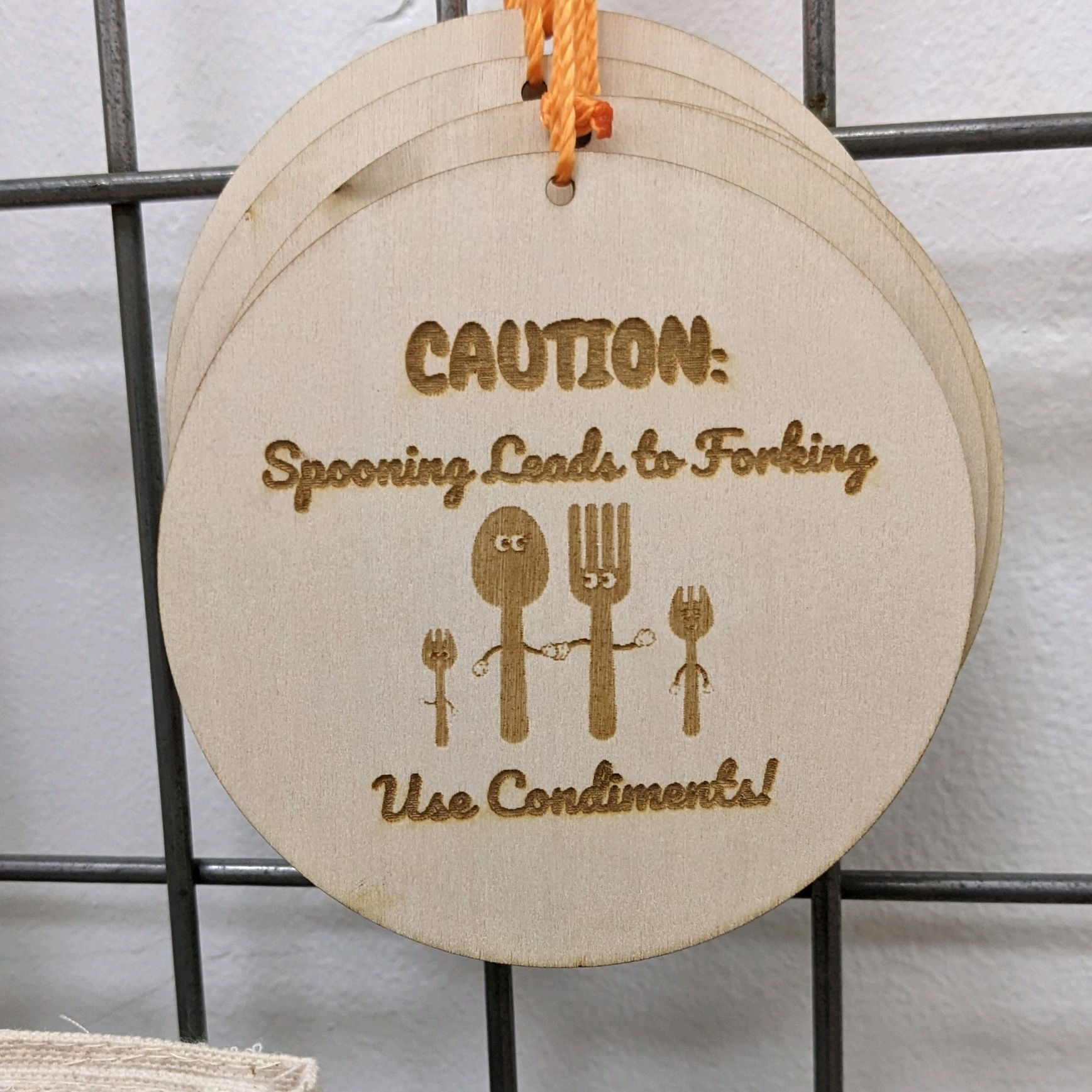 Wooden Plaque - Small - Spooning leads to forking