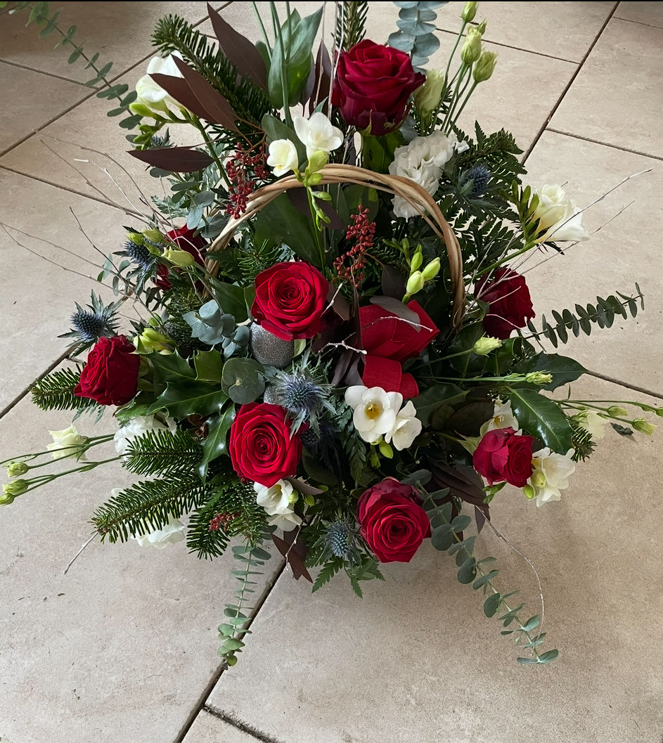 Christmas basket arrangement 