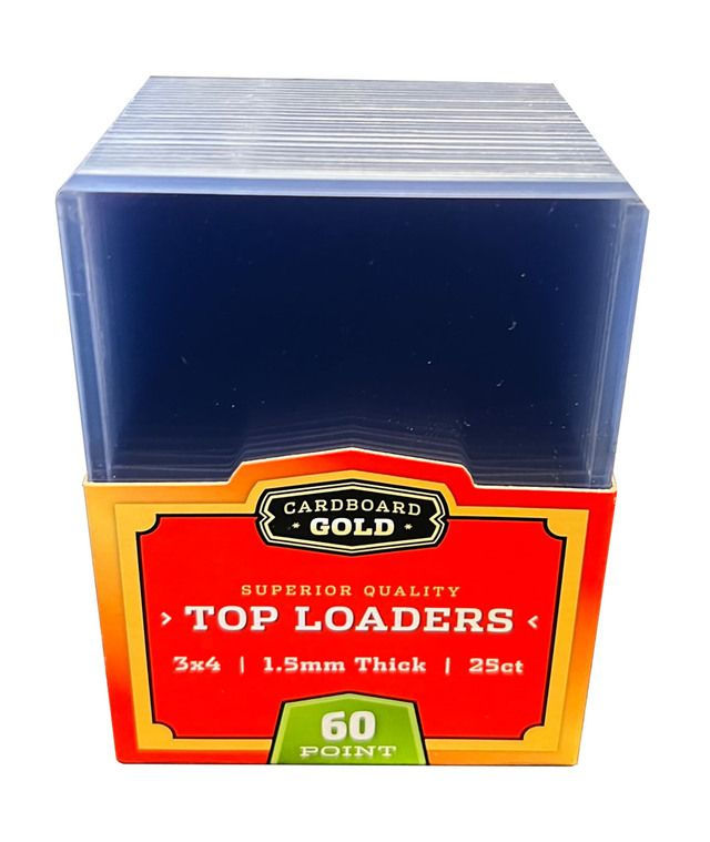 THICK CARD TOPLOADER - 60pt - 3X4 - 25ct - CARDBOARD GOLD