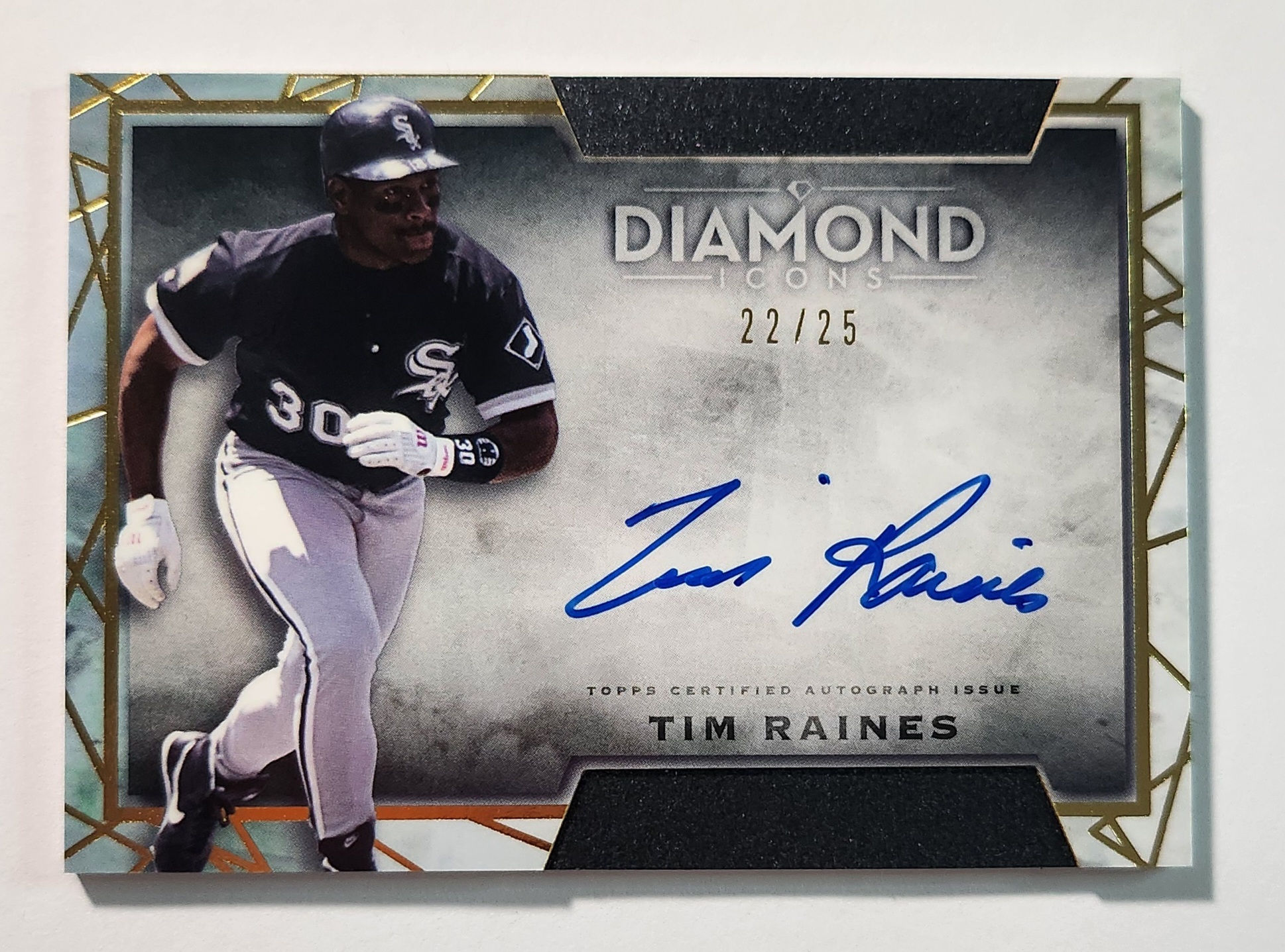 Tim Raines 2022 Topps Diamond Icons Auto 22/25 #DIA-TR White Sox