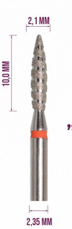 Maniküre Bit Tornado Flamme fein rot 