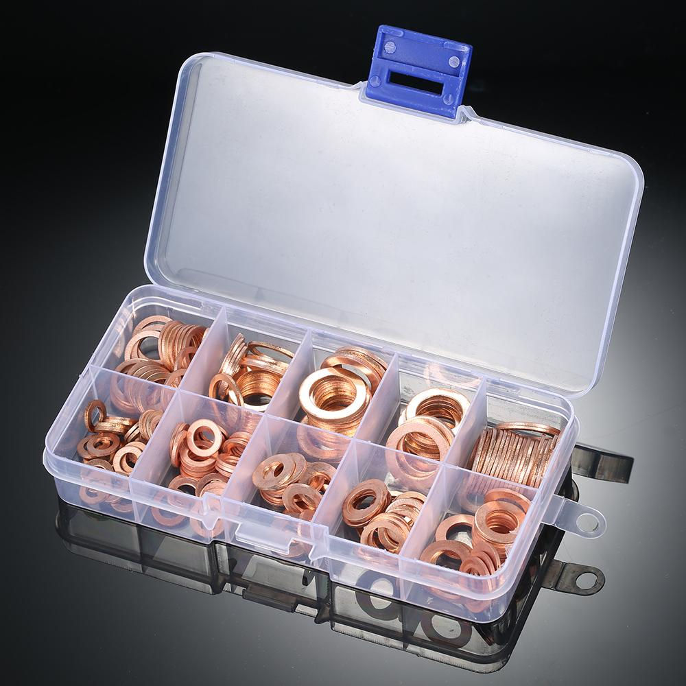 200 piece Copper Washer Kit (9 sizes - M5-M14)